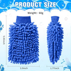 Patelai 30 Pcs Car Wash Mitt Scratch Free Microfiber Chenille Car Wash Gloves Double Sided Absorbent Mitt for Washing Cleaning Cars Trucks Boats, 9.45 x 5.9 Inch(Green,Blue)