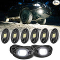 Pure White Rock Lights-24Chip High Power 6000k Pure White, 15FT Cable Each Light, Aluminum Case, Waterproof IP68 Underglow Lights for Trucks Jeep UTV ATV(8 PCS)