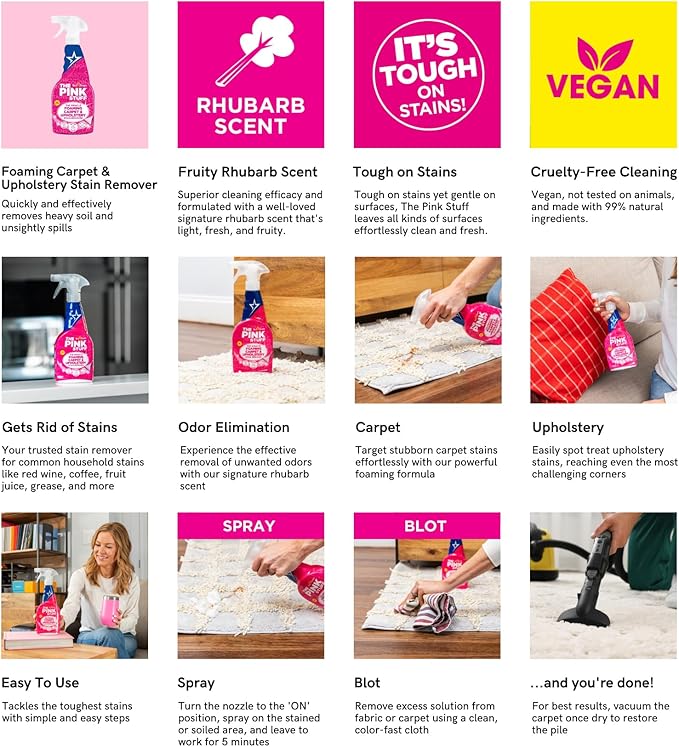 Stardrops - The Pink Stuff - The Miracle Foaming Carpet & Upholstery Stain Remover