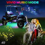 Drive-up 6 Pcs Golf Cart Underglow LED Light Strip Set with Canopy Lights, 12-85V Underbody Glow Neon Lighting Fit Yamaha, EZGO, Club Car Golf Carts with 28 Modes, Wireless Remote Control, Music Sync