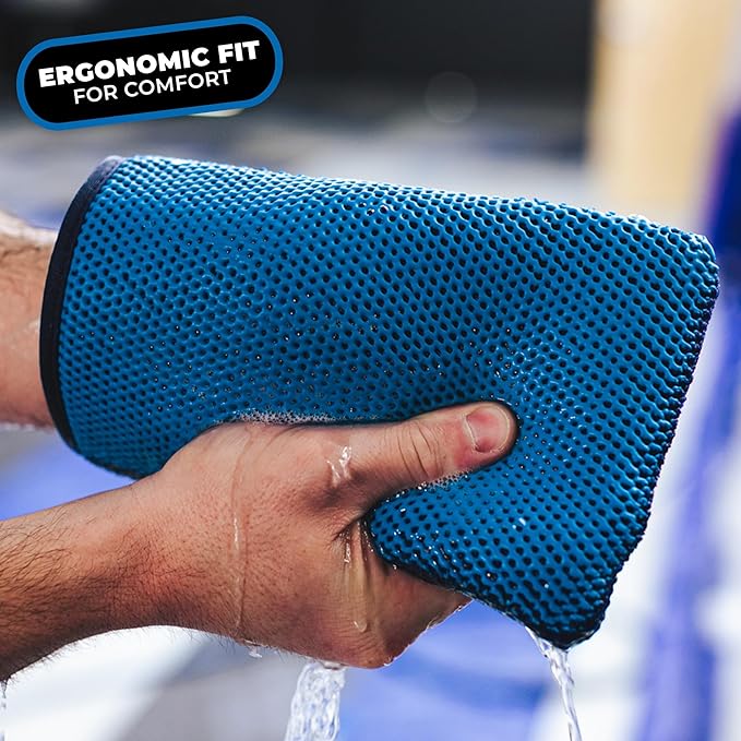The Rag Company - Ultra Clay Decontamination Mitt - Easy to Use; Effective Cleaning & Release of Paint Contaminants; Increase Wax & Sealant Bond; Enhance Gloss &Color Depth; Fine Grade (8.7"x5.7")