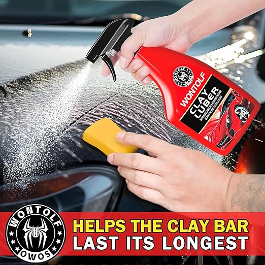 Heavy Duty Car Clay Bars Auto Detailing Clay Luber Synthetic Lubricant Kit, 4 Clay Bars, Clay Bar Lubricant Tablets 10 Pack, Spray Bottle and Microfiber Towel for Car Detailing Cleaning