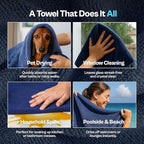 Captain's Car Care "The Kraken Drying Towel #1 Best and Largest Towel for Truck Detailing Streak Free, Massive 30x40 Inch Size, 1300 GSM Ultra Soft, Large Twisted-Loop Microfiber 70/30 Blend