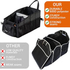 FoxBox Car Seat and Trunk Organizer, SUV Front or Back Seat Storage - Passenger Floor, Under or Between Seats Organization, Car Gifts for Men and Women (Black)