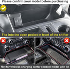 PIMCAR Center Console Organizer for 2021-2026 Ford F150 & 2022-2025 F150 Lightning XLT Pro Hidden Storage Tray with USB Hole Interior Accessories (Fits into The Open Pocket in Front of The Shifter)