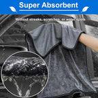 CICMOD Car Drying Towels 35"x24" Large Microfiber Towels for Car Detailing Gray - 4 Pack