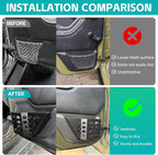 Front & Rear Door Pocket Cup Holder Organizer Compatible with 2007-2018 Jeep Wangler JK JKU Rubicon Sahara Accessories, Metal Door Side Insert Storage Box Expansion Accessories