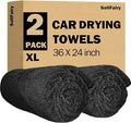 Car Drying Towel (36"x 24"/3ft x 2ft), 2 Pack Ultra Absorbent Microfiber Drying Towels for Cars, Leave No Streaks, Scratches or Water Spots, Extra Large Drying Towels Car Detailing for Cars