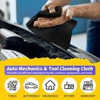 Microfiber Cleaning Cloth, 150 Pack Black Cleaning Rags Microfiber Towel Bulk Absorbent Lint-Free Wash Cloths, All-Purpose Towels for Cars, Shop, Automotive, Garage, Home & Kitchen