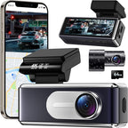 Dash Cam Front Rear,4K HD Dual Dash Camera for Cars,Included 64GB Card,Built-in Wi-Fi GPS 5G,170°Wide Angle,3.2" IPS Screen,Night Vision,Loop Recording,HDR,App Control,24H Parking Mode