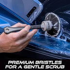 VIKING Car Detailing Brush Set for Car Cleaning Kit, Super-Soft Bristles for Interior Detail, Black/Grey, Includes Medium 1 Inch Diameter and Large 1.5 Inch Diameter Brush Heads, 2 Pack
