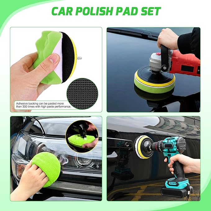 Nilight 27PCS Car Detailing Kit Auto Cleaning Tools Wash Set with Storage Carry Bag Home Use for Interior Exterior Deep Clean Polish Car Care Windshield Dashboard Seat Air Vents Wheels Tires, Green