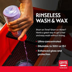 Griot's Garage Rinseless Wash and Wax for Car Cleaning and Detailing, No-Rinse, Waterless Formula For RVs, Boats, Trucks, Motorcycles and More, 10493, 16oz