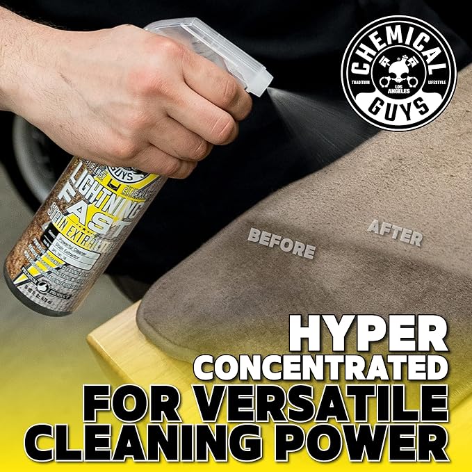 Chemical Guys SPI_191_1603 Lightning Fast Carpet and Upholstery Stain Extractor, (Fabric, Upholstery, & Carpet), Safe for Cars, Home, Office, Furniture & More, 16 fl oz