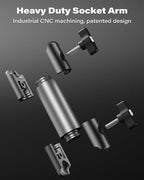 APPS2Car Heavy Duty Magnetic Cup Phone Holder Mount | Aluminum Arm | Dual Ring N55 Magnets | Fits 3"-4" Cup Holders, 20mm Ball Joint | Compatible with MagSafe iPhone, Samsung, Smartphones