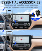 Magnetic Car Phone Mount for Toyota Grand Highlander/Grand Highlander Hybrid 2024-2026,for MagSafe Strong Magnets Cell Phone Holder 12.3-Inch Touch Screen Cradles,with Portable Phone Gripper