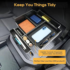 Center Console Organizer for 2021-2026 Chevy Tahoe/Suburban(Premier/High Country) & Yukon/Yukon XL(Denali/Denali Ultimate)Armrest Storage Accessories - Only Fit For Power Sliding Center Console