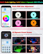 RGB LED Trunk Light Strips for Tesla Model Y & Juniper 2021-2026, APP Control Ambient Neon Trunk Lights with Magnetie Sensor, Auto On/Off, Music Sync, Waterproof Silicone, Plug & Play