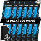Fortress Car Interior Wipes with Microfiber Cloth (25 ct, Pack of 12) for Car Interior Cleaning, Dashboard, Seats, Detailing, and Steering Wheel [Travel Size] Skin-Safe Car Interior Cleaner Supplies