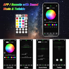 CHINLY 16W 650pcs 0.03in 13.1ft Fiber Optic Lights Star Ceiling Headliner Light Kit, APP Car Use Bluetooth RGBW LED, Remote Music Mode Optical Fiber+Adapter+Cigarette Lighter for Car/Home Theater