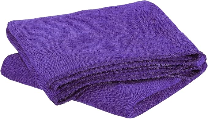 HARFINGTON 2 Pack Microfiber Cleaning Cloth, 28" x 12" Multi-Functional Cleaning Towels Reusable Absorbent Rags for Car Wash Kitchen Household Window Clean, Purple