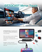 Ottocast Mirror Touch - Wireless CarPlay & Bi-Directional Phone Mirroring Adapter - Dual Mode, Plug & Play Upgrade for Factory Wired Cars (2016+)