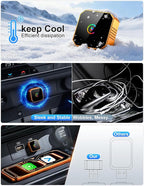 2026 Upgraded Mini Wireless CarPlay Adapter for Apple CarPlay & Android Auto, Plug & Play, Fast and Auto Connect, No Latency 2 in 1 Car Play Wireless Adapter for iPhone iOS 10+ & Android 11+