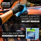 Microfiber Wholesale 16" x 24" Pro Multi Surface Microfiber Towels | 6 Pack (Blue)