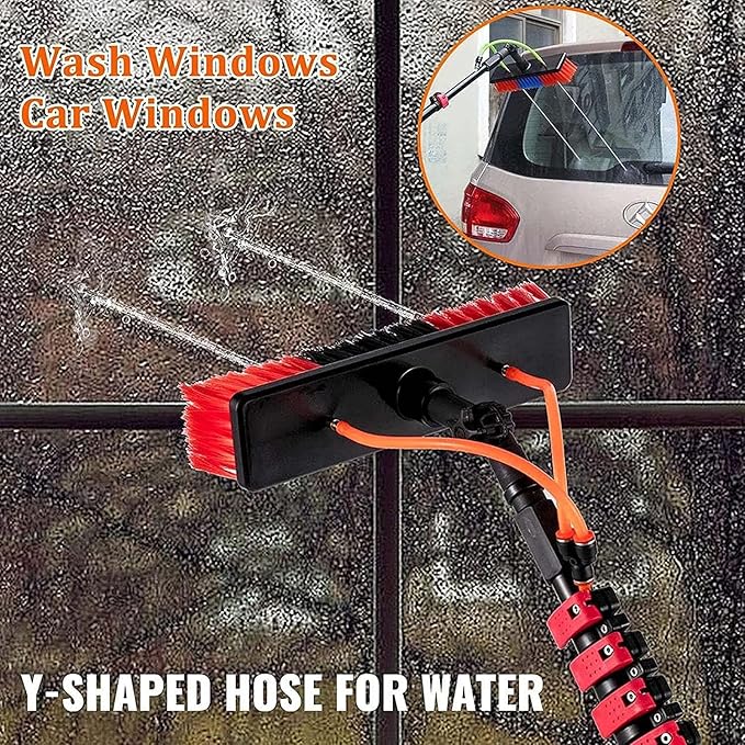 Extendable Window Cleaning Brush with 7.2M Water Fed PolePerfect for Conseatory Roofs Solar Panels & High VehiclesEfficient Lightweight & Durable Cleaning Tool