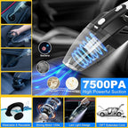 AUTODECO 41Pcs Car Cleaning Wash Kit Interior Detailing Cleaner Kit with High Power Handheld Vacuum, Collapsible Bucket, Windshield Tool, Snow Shovel, Tire Brush, Complete Car Care Tools, Blue