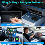 Wireless CarPlay Adapter for iPhone, Apple CarPlay Wireless Adapter USB-C, Bluetooth Connection, Auto-Switch for Multiple iPhones, Fast & Stable, iOS 10+ (Stealth Black)