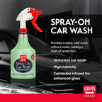 Griot's Garage Spray-On Car Wash for Vehicle Cleaning and Detailing, Rinseless and Waterless, No Hose and Bucket Needed, With Carnauba Wax Protection, 11065, 35oz