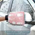 YETTASBIN Llama 2PCS Car Wash Mitts, Ultra Absorbent Chenille Microfiber Car Washing Gloves, Scratch-Free Lint-Free Auto Cleaning Mitt, Machine Washable Elastic Cuff Car Wash Sponge