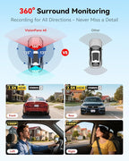 REDTIGER 4 Channel 360° View Dash Cam, Dual STARVIS 2, 2.5K*2+1080P*2 Dashcam Front and Rear Inside Left Right, 5.8GHz WiFi, 8 IR Lights Night Vision, 4 Adjustable Lenses, Included 128GB Card (VP40)