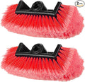 Tanlade 2 Pcs Car Wash Brush Head with Soft Detailing Bristle Flow Through Car Cleaning Brush Exterior Wash Equipment for Auto Truck RV Boat Camper (12 Inch,Red)