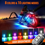 Wireless LED Strobe Lights Remote Control, 8 Colors USB Charing Waterproof Anti-Collision Flashing Emergency Warning Lights for Car Motorcycle Drone Aircraft Bike 16PCS