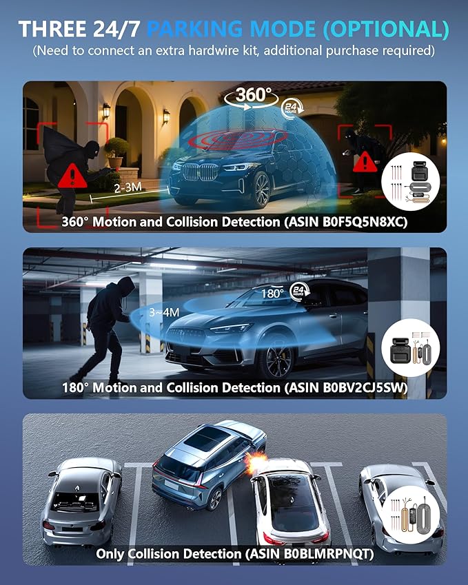 Dash Cam 4 Channel Front and Rear Inside, 360° Car Camera 4K UHD, Dash Camera for Cars Built-in Wi-Fi GPS, Dashcam Free 64GB Card, Voice Control, CPL Filter, WDR Night Vision, 24H Parking Mode(V8PLUS)