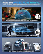 Dash Cam 4 Channel Front and Rear Inside, 360° Car Camera 4K UHD, Dash Camera for Cars Built-in Wi-Fi GPS, Dashcam Free 64GB Card, Voice Control, CPL Filter, WDR Night Vision, 24H Parking Mode(V8PLUS)
