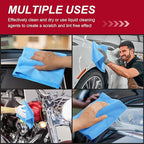 Oudain 200 Pcs Microfiber Cleaning Cloth 16x16 Inch Microfiber Towels for Car Ultra Absorbent Cleaning Rags Reusable Lint Free Streak Free Detailing Towel for Car Washing Drying Dusting (Blue)