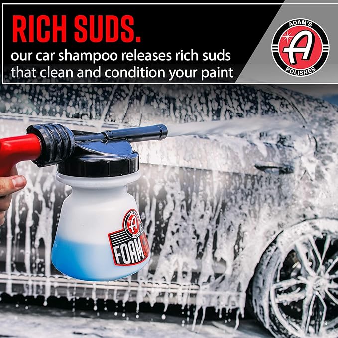 Adam's Polishes Standard Foam Gun & Car Shampoo Bundle - Car Wash Foaming Sprayer for Garden Hose | Mix with Car Soap & Water & No Pressure Washer Required | Premium Grade Auto Detailing Tool