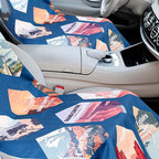 Hahafelt 2 Pack Car Seat Towel Covers with Storage Bag, 63 x 32 Inch Universal Non Slip Waterproof Sweat Protector for Car Truck, Gym Swimming Running, Machine Washable (Mixed Landscapes)