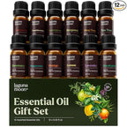 Lagunamoon Essential Oils Set - 12 Piece Premium Grade Home Essentials Oils - for Diffusers, Fragrance, Scents for Candle Making - Natural Aromatherapy Oils for Cars & Home Products, Room Sprays