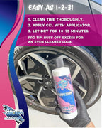 Winter White Happy Shine Matte Tire Dressing, Professional Grade, Satin Black Finish, UV Protection, Made in The USA-16oz - 2pk