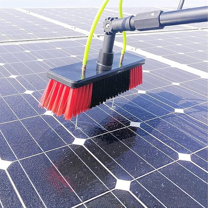 Window Cleaning Telescopic Pole, Water Fed Extendable Brush for Conservatory Roof Cleaning Photovoltaic Panel Cleaning/Window Clean (6m/19.6ft 50Cm Brush Head)