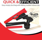 Zendex Tool - QuickSpiff Venturi Air Vacuum with Easy Empty Dust Bag - No Electricity Pneumatic Vacuum with Powerful Suction for Industrial and Personal Use - Red