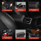 Car Armrest Box for Toyota Yaris Vitz 2006-2011 Auto Accessories Center Console Leather Arm Rest Double-Layer Storage Space with Cup Holder (Red Thread)