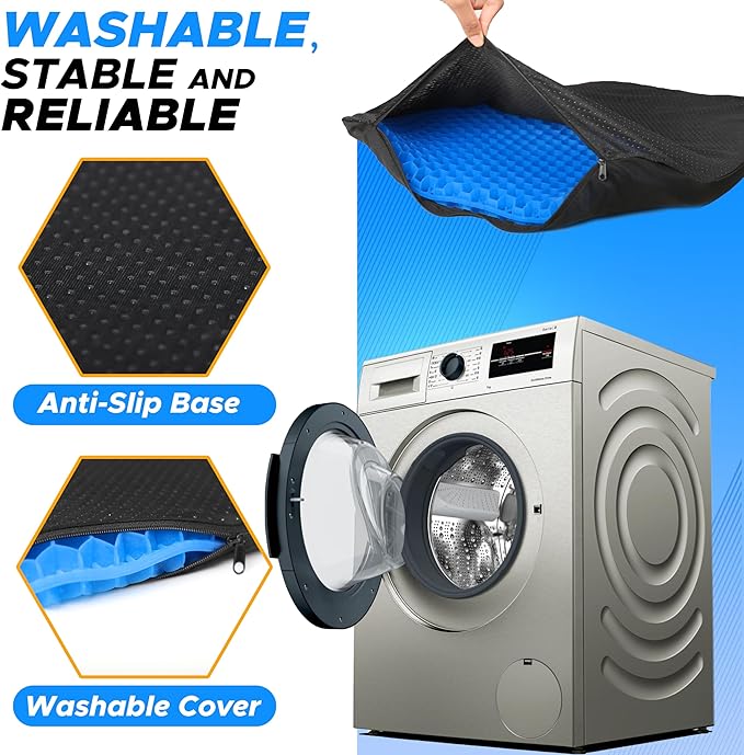 EcoNour Gel Seat Cushion for Long Sitting – Blue | Double-Layer Honeycomb Gel Cushion for Office Chair, Car & Wheelchair | Pain Relief for Tailbone, Sciatica & Back Support
