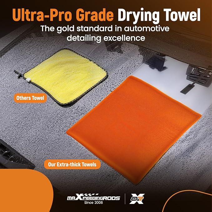 maXpeedingrods Drying Towels Car Detailing for Cars Trucks SUVs RVs and Motorcycles 36" x 30", 1200GSM Microfiber Car Drying Towel, Super-Absorbent, Streak-Free, Scratch-Free, No Water Spots