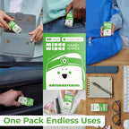 Impossibly Compact Travel Antibacterial Wipes Hand Sanitizer - 99.5% Water and Aloe - Safe for Sensitive Skin & Hypoallergenic Hand Wipes - Travel Essentials For Adults & Kids, 10 Pack Total 60 Wipe