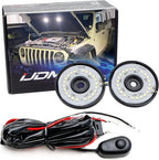 iJDMTOY 22-Diode 2-1/4-Inch LED Circle Under Hood, Truck Bed, Cargo Area Illumination Lighting Kit w/Relay On/Off Switch, Universal Fit for Car Truck SUV